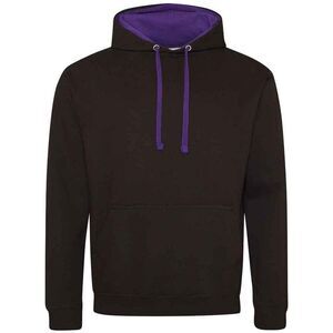 Awdis Womens/Ladies Varsity Hoodie / Jet Black/Purple